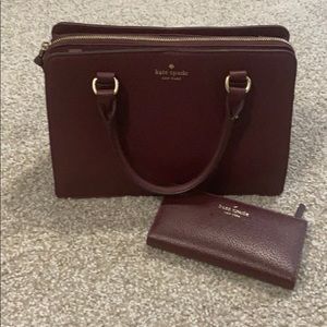 New! Cherry Leather Kate Spade Purse and Wallet